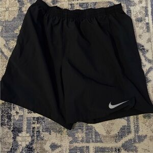 Nike Black Sports Shorts with Silver Logo